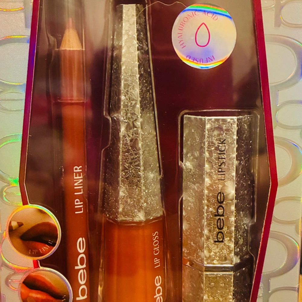 Bebe Lip Trio Set in Shimmering Gold and Rich Brown